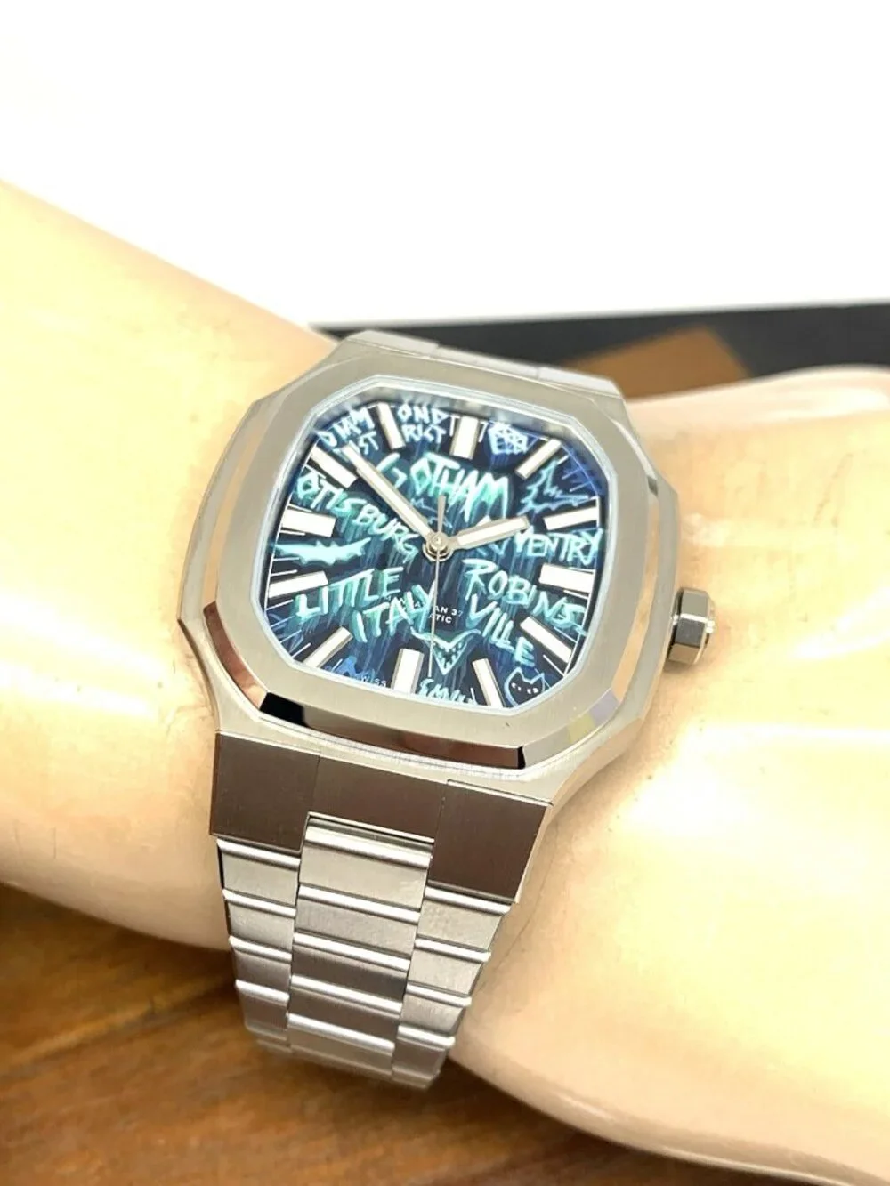 Maen x IFL Watch Swiss Automatic Gotham Manhattan After Dark Hand Painted Dial